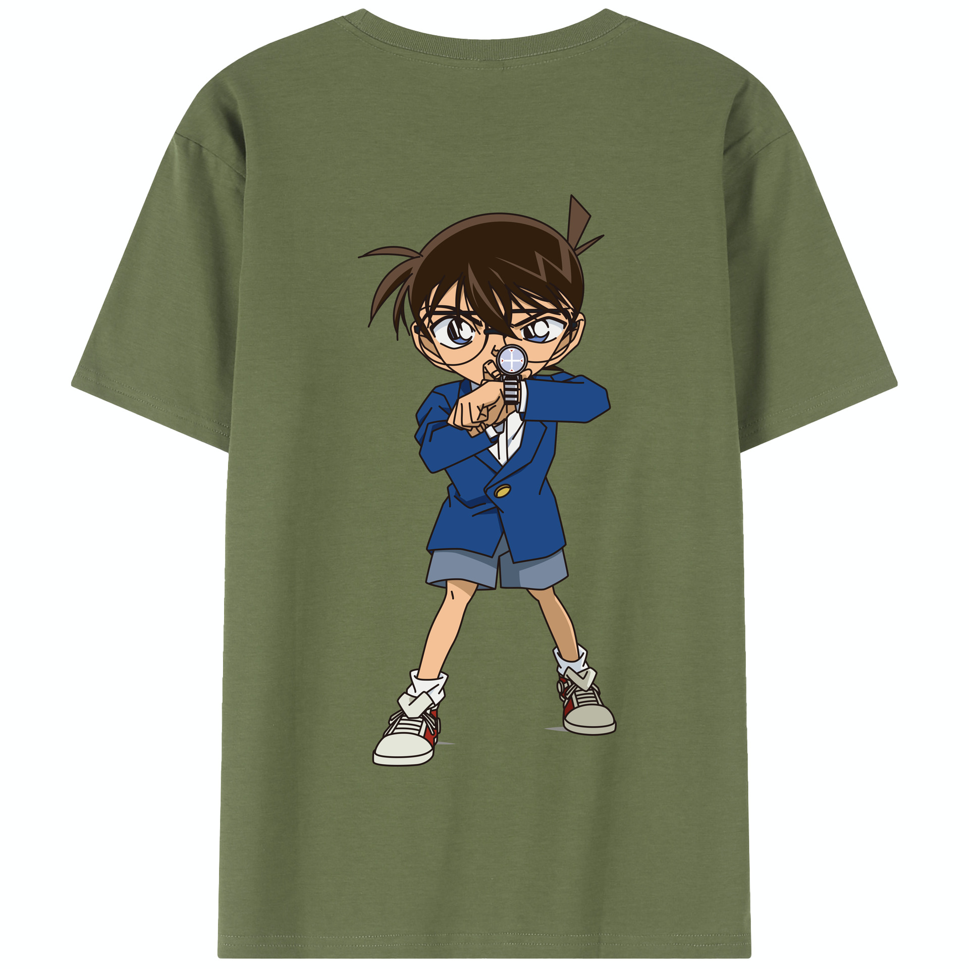 （画像用） 名探偵コナン 江戸川 コナン Detective Conan Conan Edogawa 綿100％半袖Tシャツ（背面プリント）